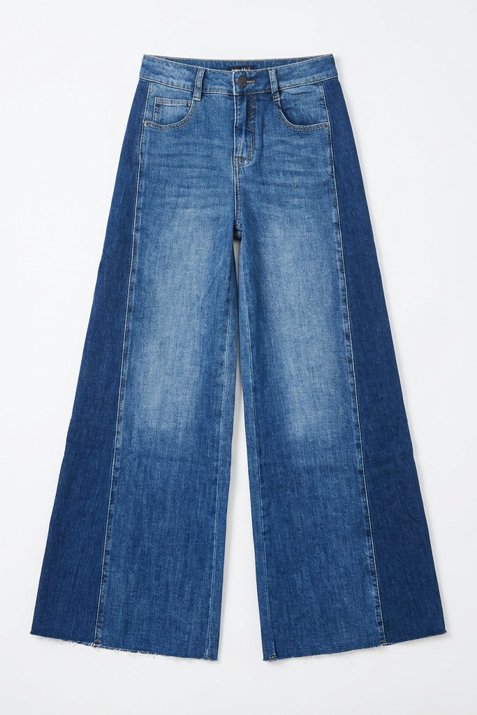 JEANS A PALAZZO BICOLORE