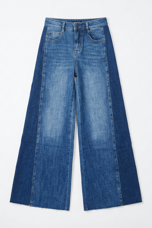 JEANS A PALAZZO BICOLORE