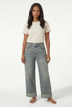 Jeans con Maxi risvolto