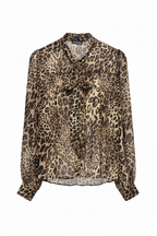 LEOPARD SHIRT WITH BOW