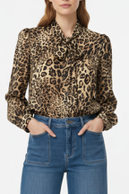 LEOPARD SHIRT WITH BOW