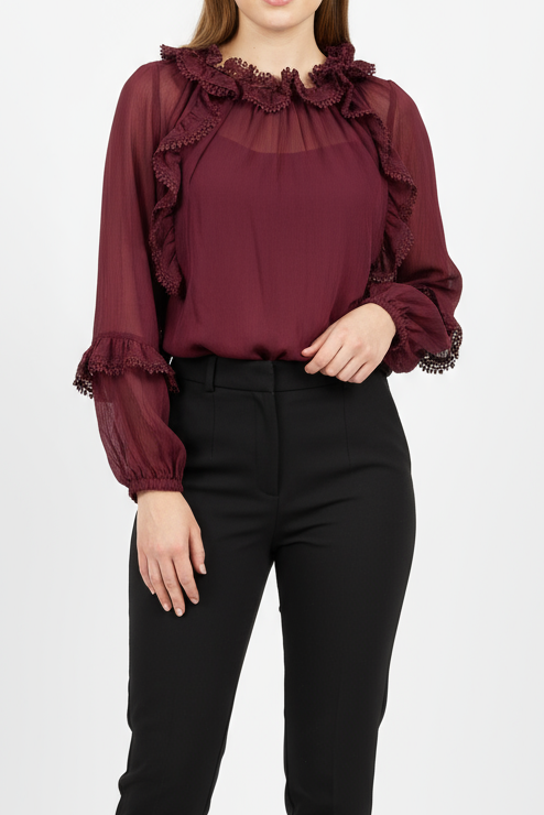 GEORGETTE RUFFLED BLOUSE