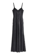 Abito in Raso con Corsetto in Pizzo