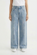 Jeans con fiocchi ricamati