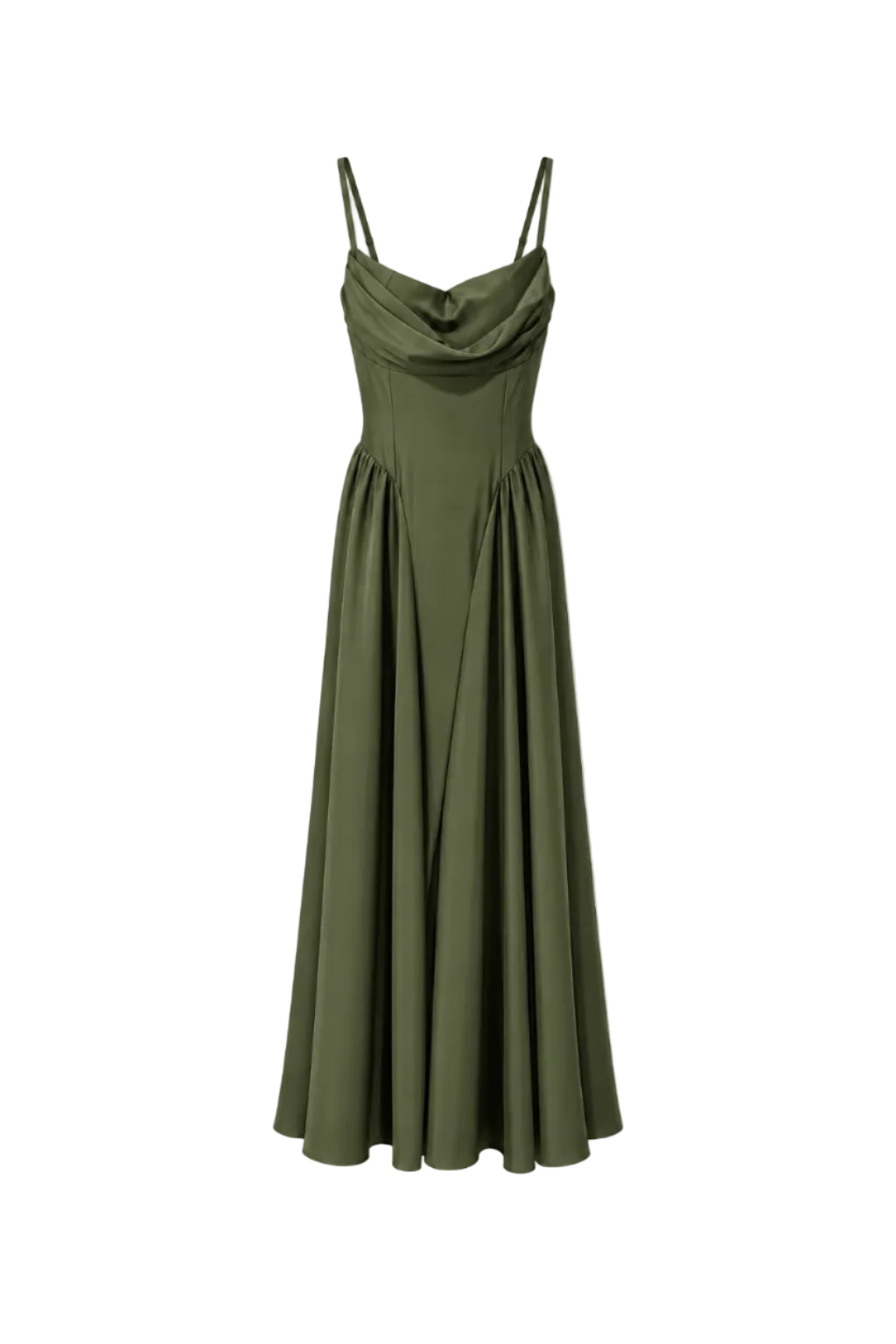 Abito Lungo Elegante Drappeggiato con Corsetto