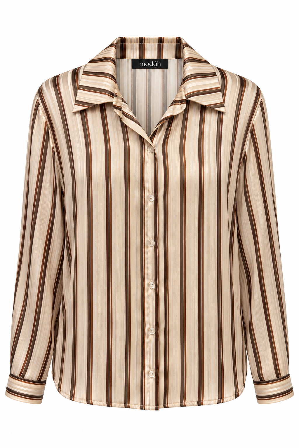 Camicia Semitrasparente a Righe Multicolore
