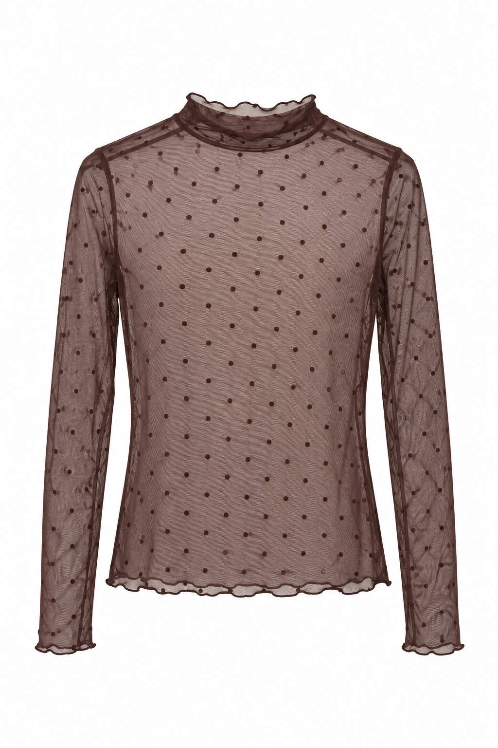 Maglia in Tulle Trasparente a Pois
