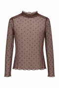 Maglia in Tulle Trasparente a Pois