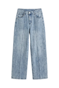 Jeans Wide Leg con Cucitura Frontale