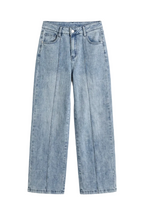 Jeans Wide Leg con Cucitura Frontale