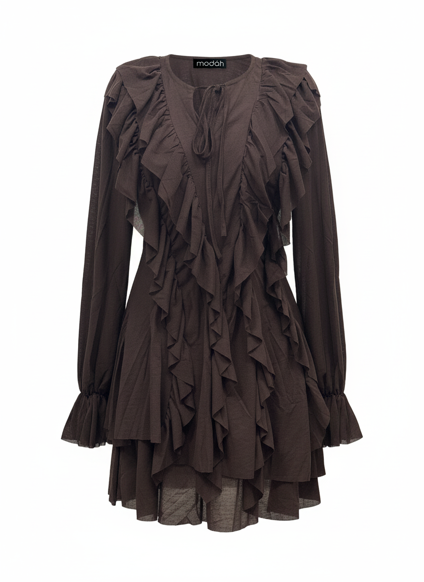 SHORT RUFFLED DRESS