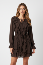 SHORT RUFFLED DRESS