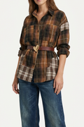 OVERSIZED CHECKED PATCHWORK SHIRT