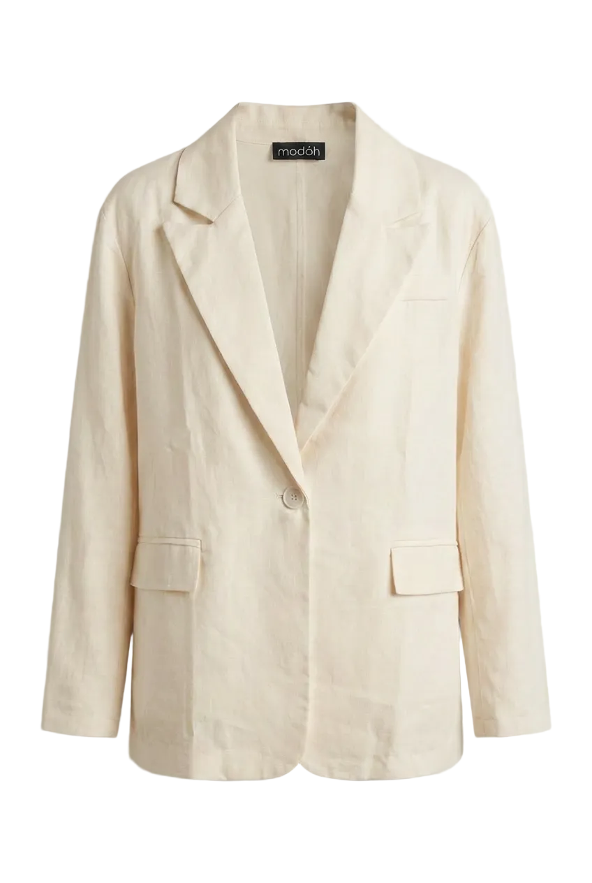 Blazer Monopetto in Misto Lino