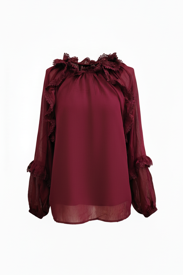 GEORGETTE RUFFLED BLOUSE