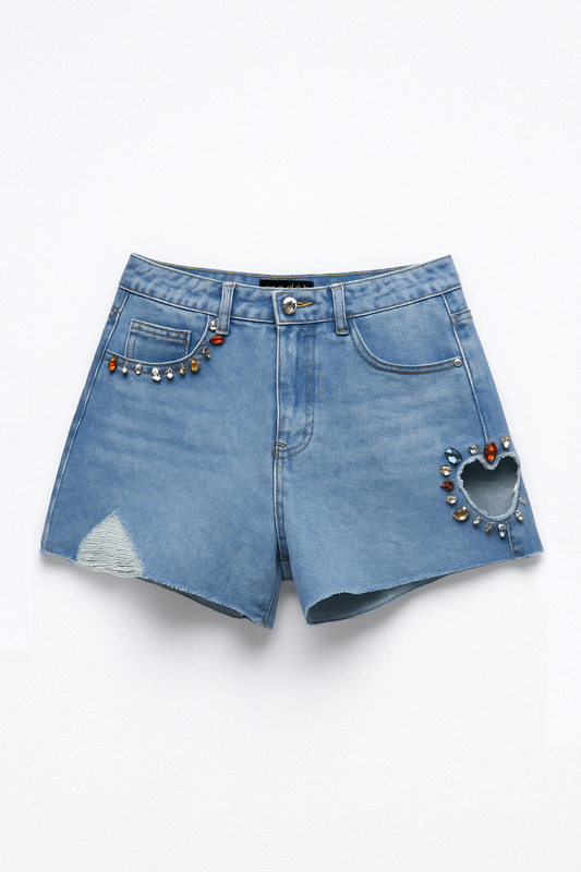 PANTALONCINO JEANS CUORE