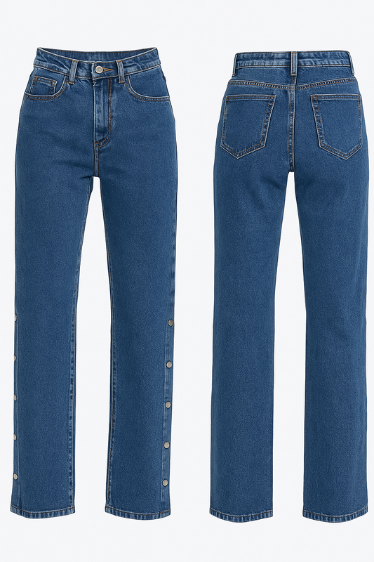 JEANS DRITTO CON BOTTONI