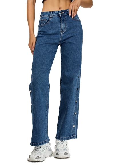 JEANS DRITTO CON BOTTONI
