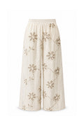 Pantalone Palazzo con Ricami Floreali