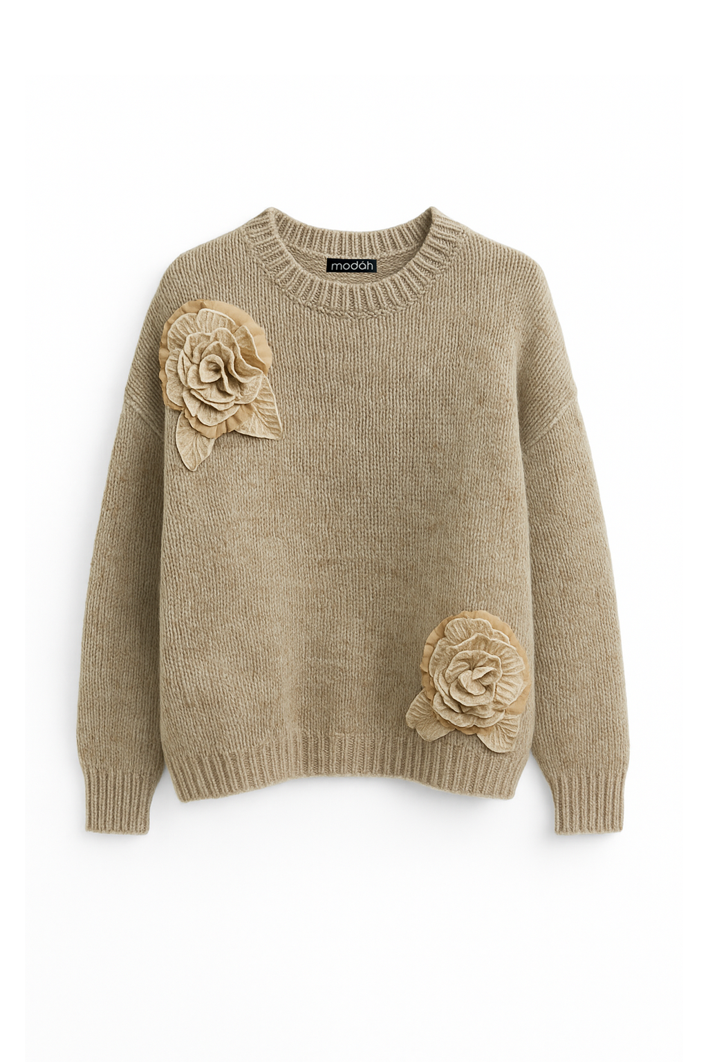 SWEATER WITH EMBOSSED FLOWERS