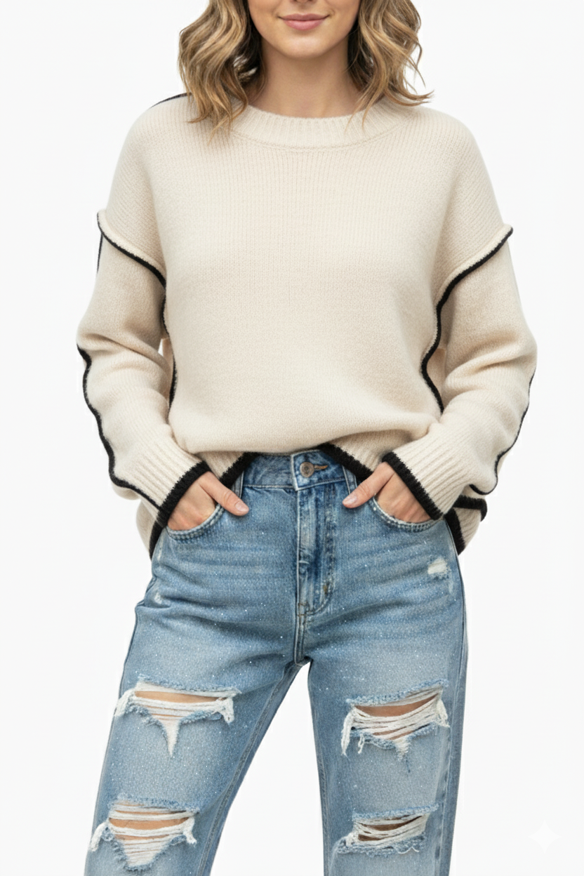 TWO-TONE SWEATER