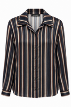 Camicia Semitrasparente a Righe Multicolore