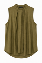 Top Smanicato Fluido con Collo a Fiocco