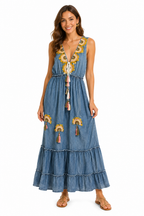 Abito Maxi in Denim Boho-Chic
