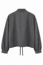 Giacca Bomber Cropped Grigio Antracite con Coulisse