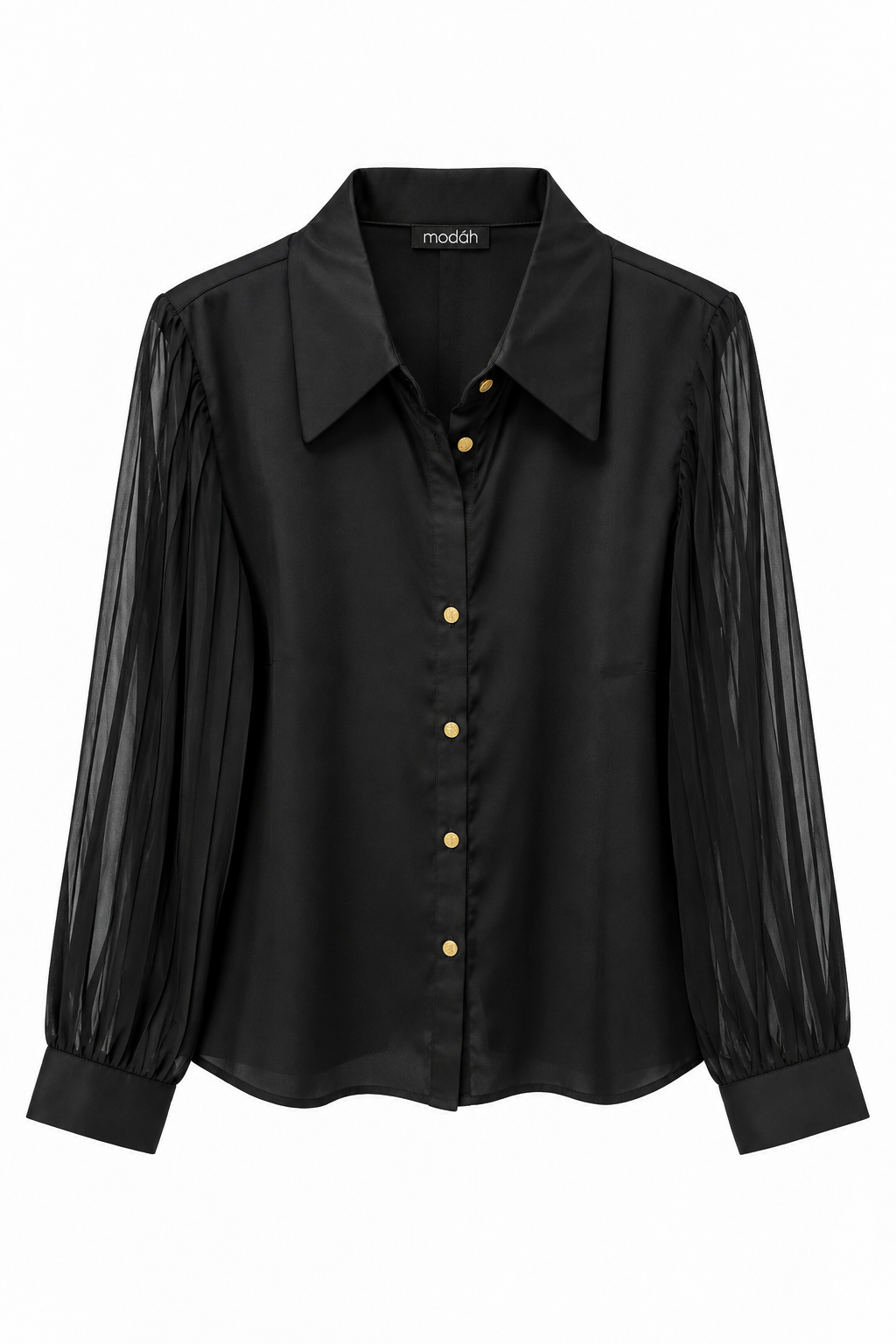 Camicia Elegante con Maniche Plissé