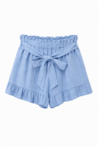 Shorts in Lino con Volant
