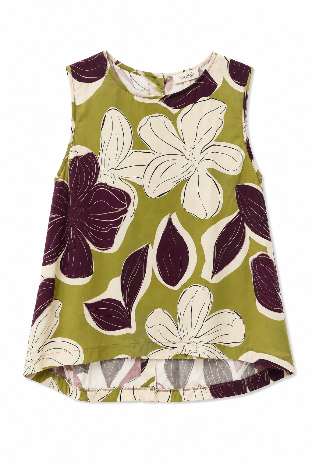 Top Smanicato Floral Bloom in Cotone