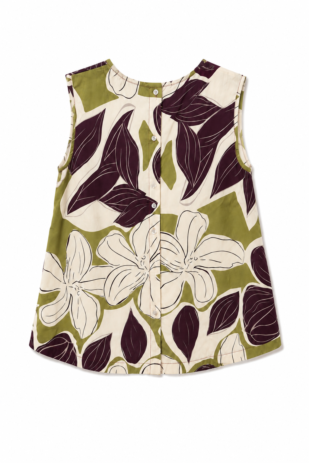 Top Smanicato Floral Bloom in Cotone