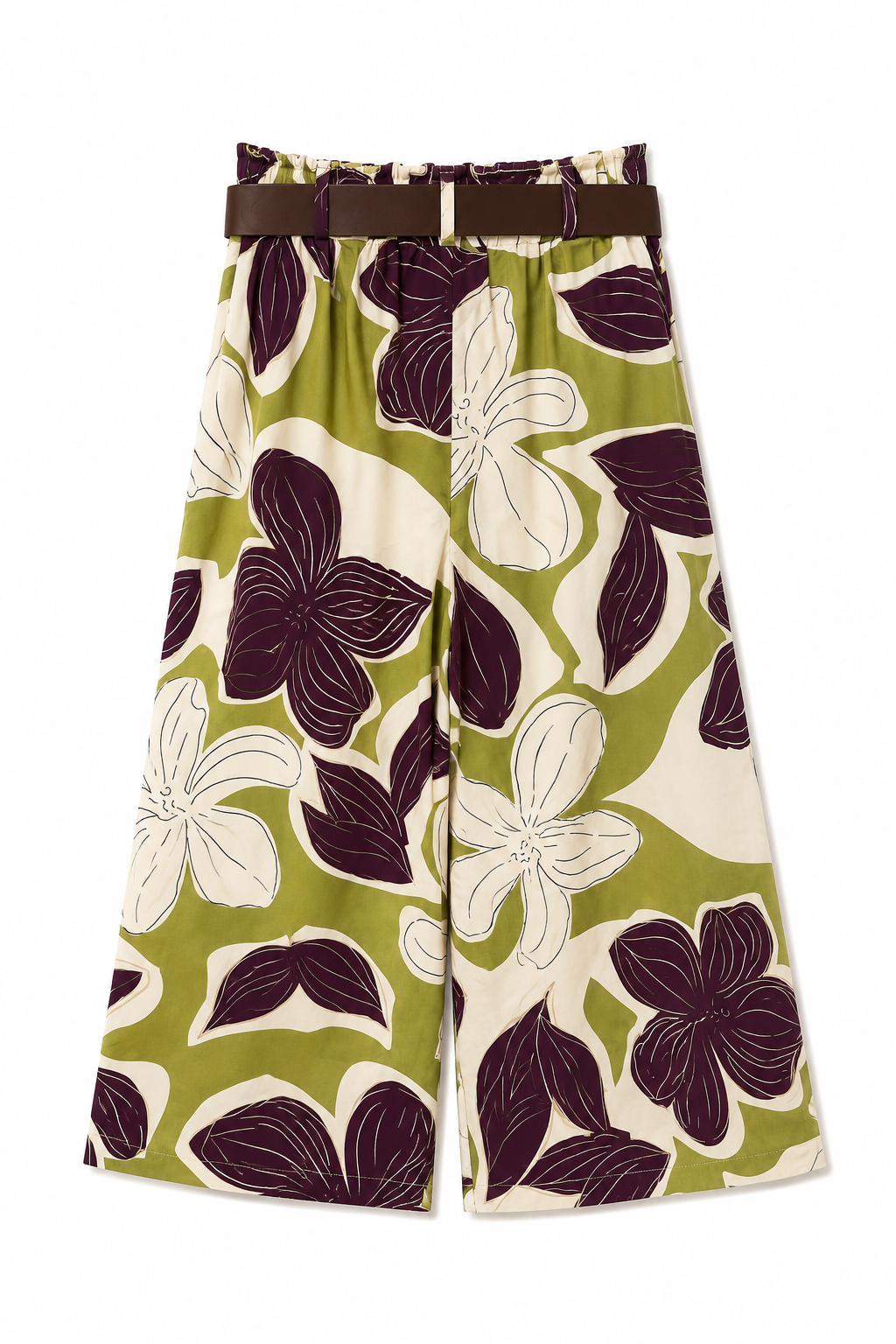 Pantaloni Palazzo Floral Bloom con Cintura