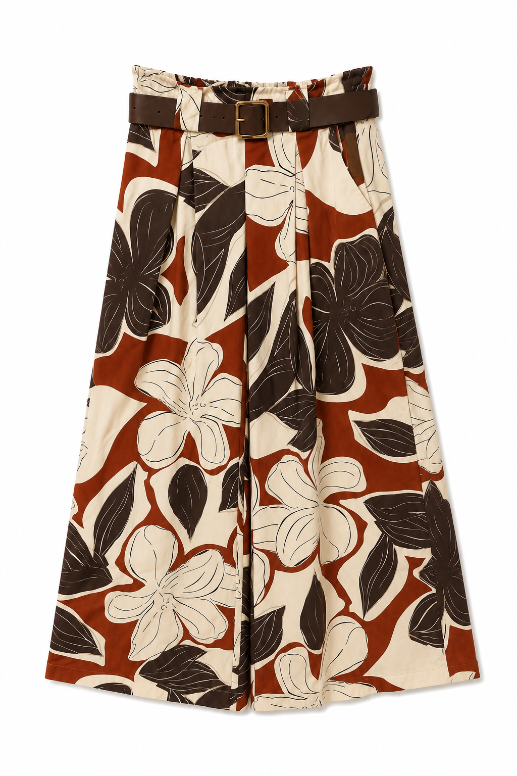 Pantaloni Palazzo Floral Bloom con Cintura