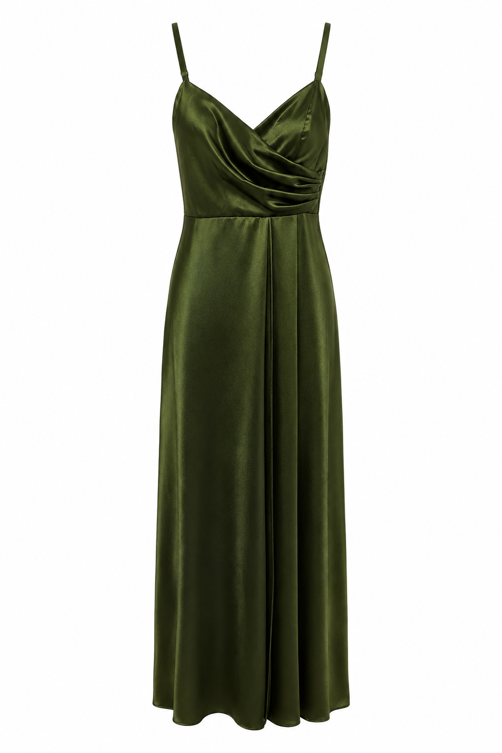 Elegante Abito Lungo Drappeggiato in Raso Bordeaux
