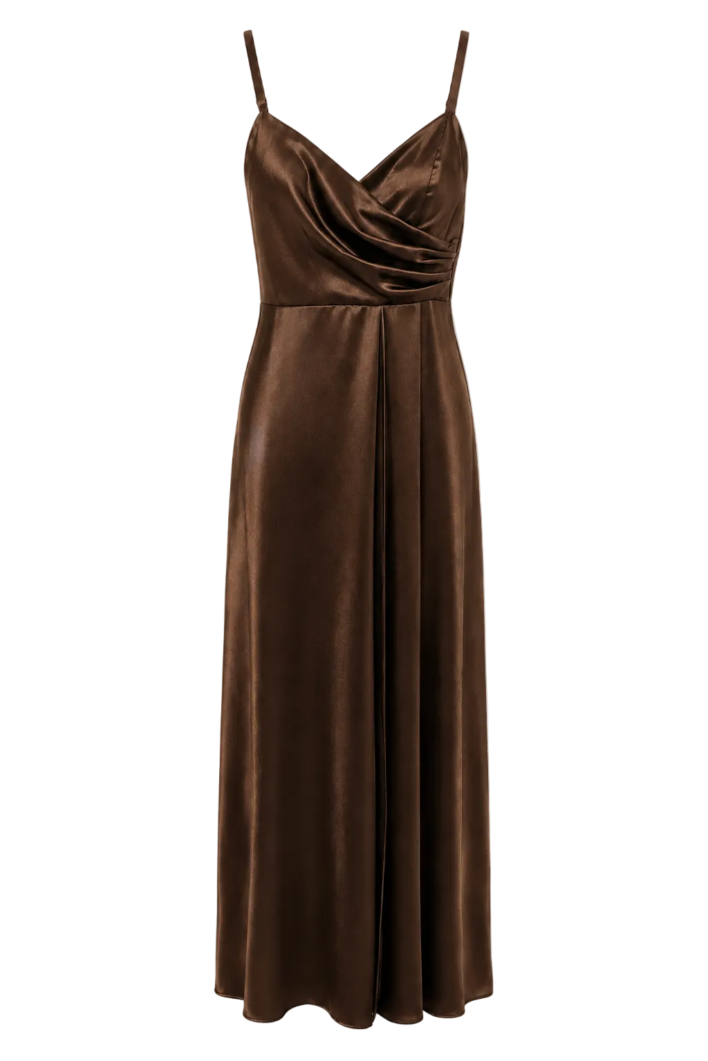 Elegante Abito Lungo Drappeggiato in Raso Bordeaux