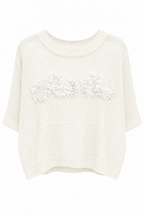 Maglioncino Boxy con Scritta Decorativa Ruffles
