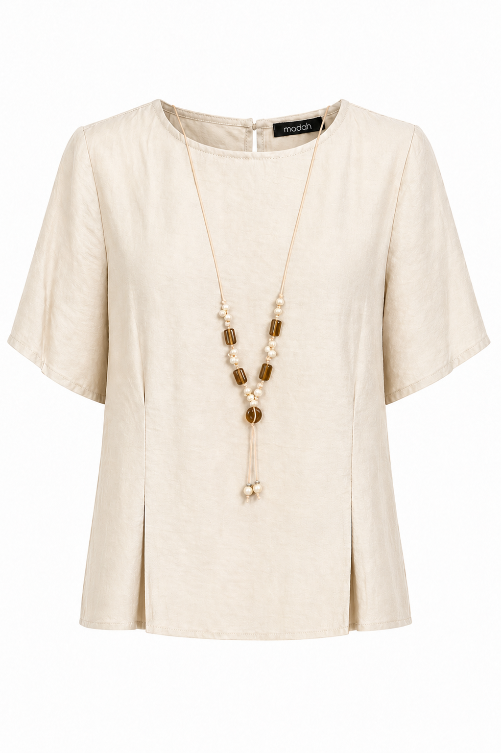 Blusa Beige con Collana Coordinata
