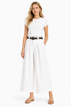 Pantaloni Wide-Leg in Lino