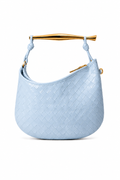 Borsa Hobo a Mezzaluna in Pelle Intrecciata