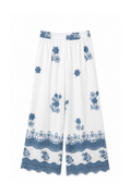 Pantalone Palazzo Bianco con Ricami e Crochet