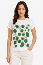 T-shirt con Grafica Floreale Botanica