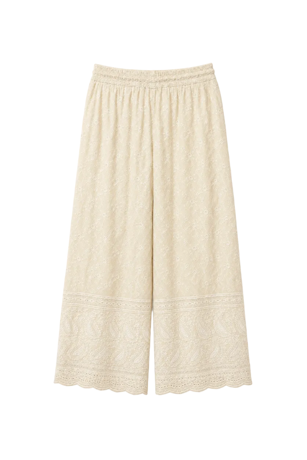 Pantaloni Palazzo in Sangallo con Dettaglio Nappe