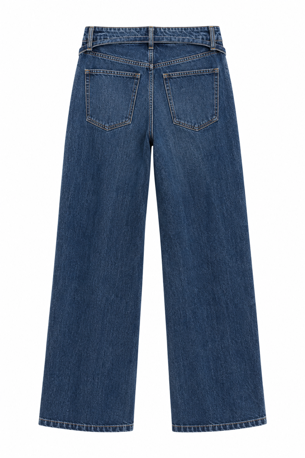 Jeans a Gamba Larga con Coulisse Integrata