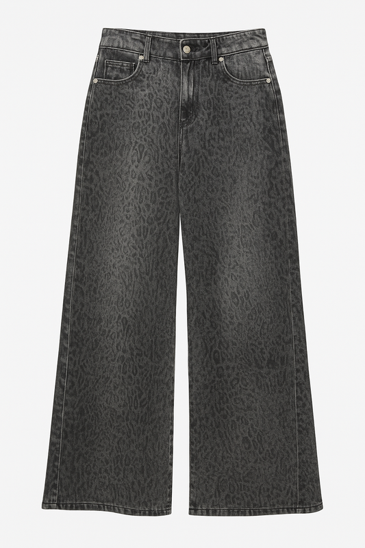 JEANS WIDE LEOPARD