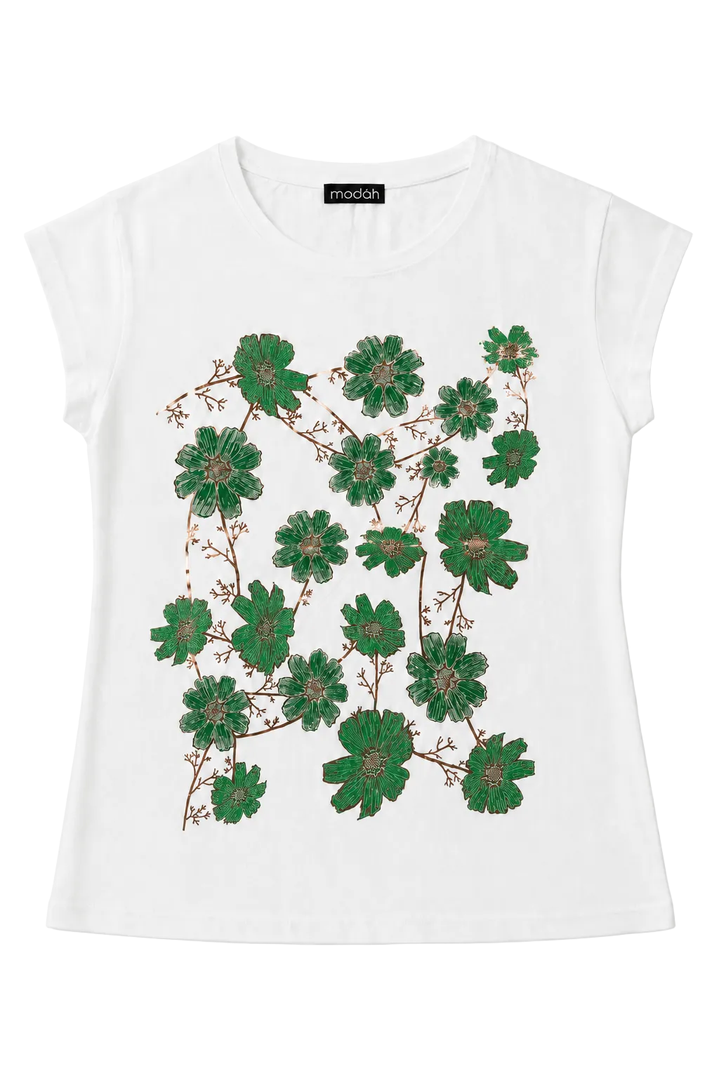 T-shirt con Grafica Floreale Botanica