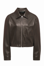 GIACCA CORTA IN ECO-PELLE CON ZIP