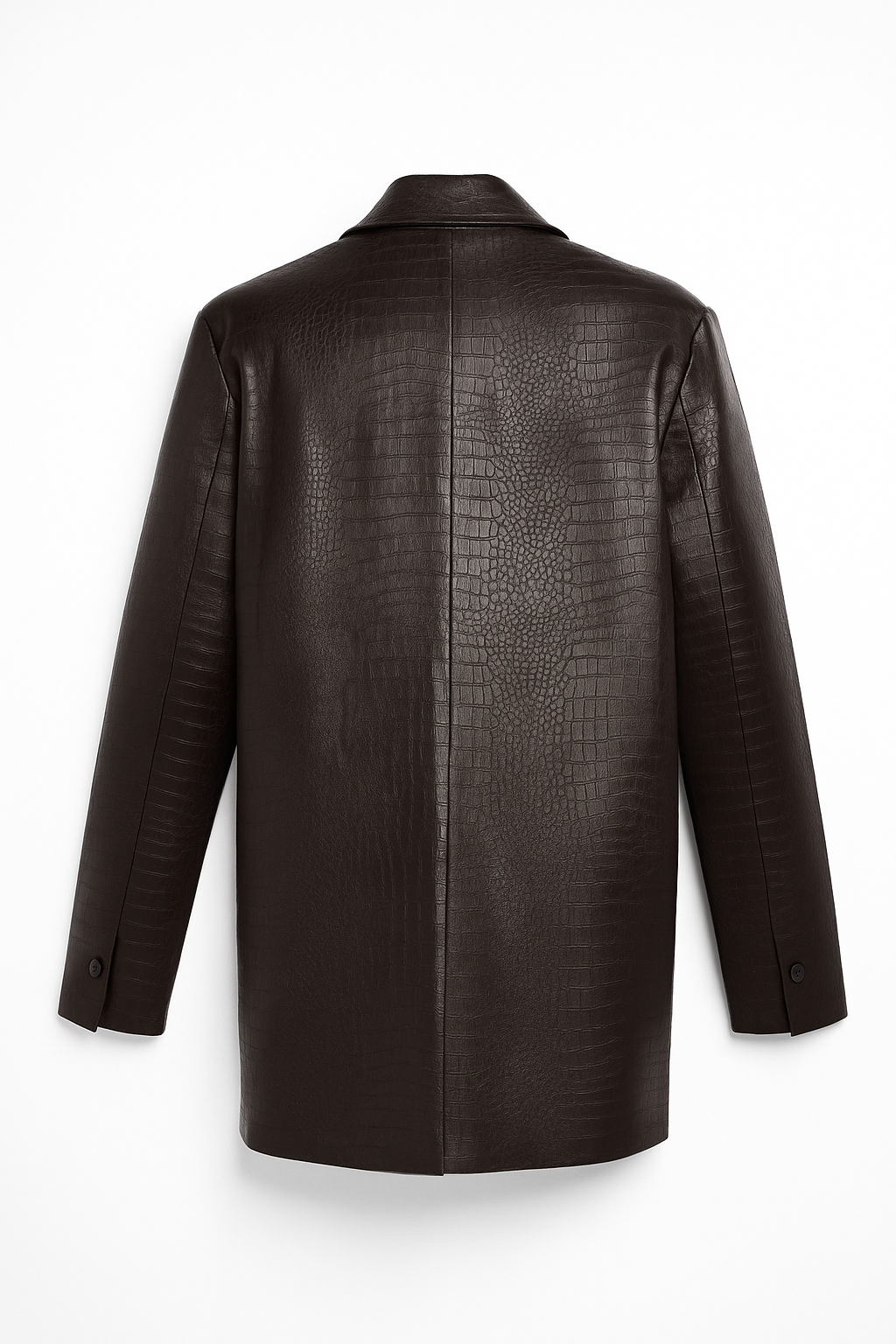 DOUBLE-BREASTED BLAZER IN ANIMAL PRINT ECO-LEATHER 