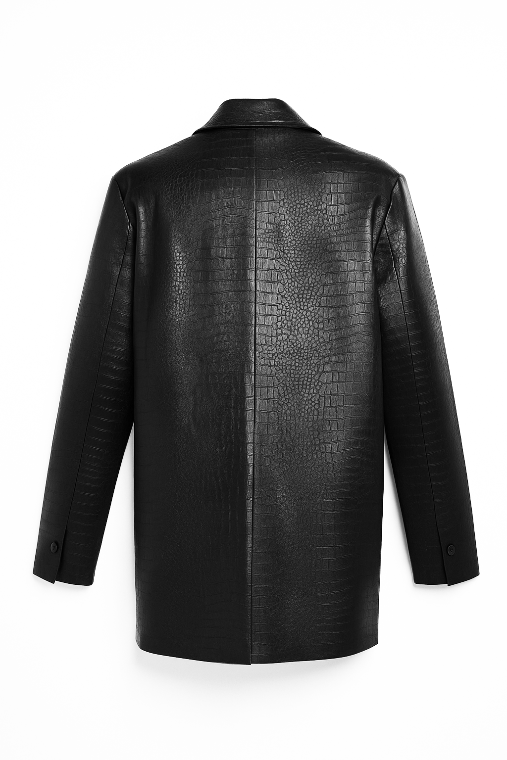 DOUBLE-BREASTED BLAZER IN ANIMAL PRINT ECO-LEATHER 